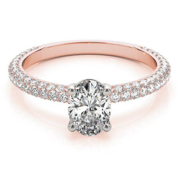 PAVE ENGAGEMENT RING WITH OVAL CENTER - Image 6