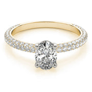 PAVE ENGAGEMENT RING WITH OVAL CENTER - Image 5