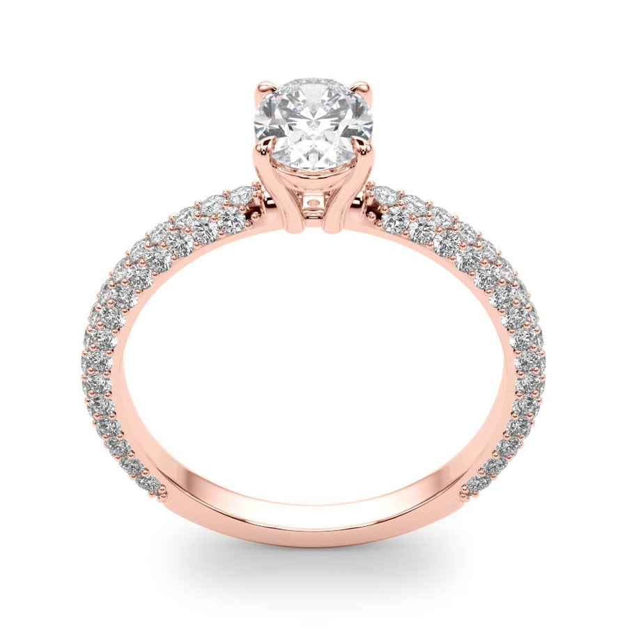 PAVE ENGAGEMENT RING WITH OVAL CENTER - Image 10