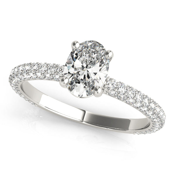 PAVE ENGAGEMENT RING WITH OVAL CENTER - Image 2