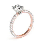 PAVE ENGAGEMENT RING WITH EMERALD CUT CENTER - Image 5