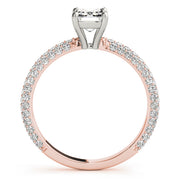 PAVE ENGAGEMENT RING WITH EMERALD CUT CENTER - Image 10