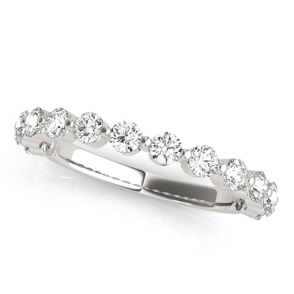 Classic Single Prong Wedding Band with 0.70 Carat Total Diamond Weight, SI1-SI2 G-H Quality