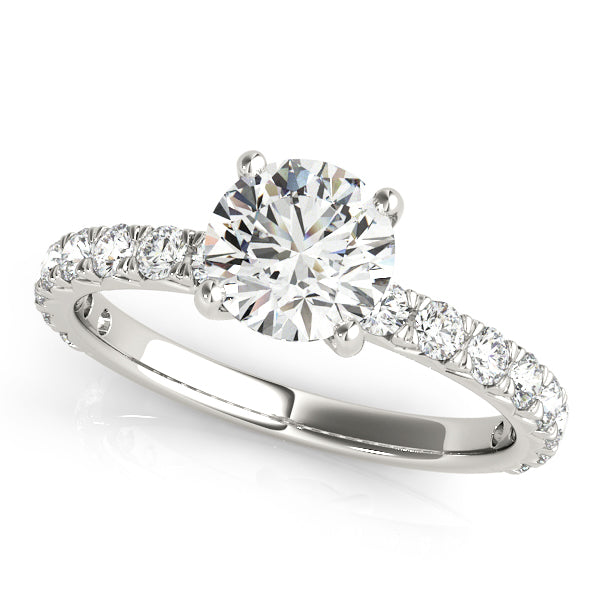Elegant Diamond Semi-Mount Engagement Ring with 2.5 Carat Total Weight in G-H SI1-SI2 Quality