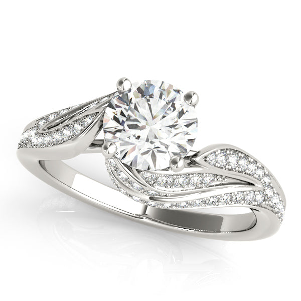 Elegant Semi-Mount Engagement Ring with 1.13 Carat Total Diamond Weight, SI1-SI2 G-H Quality