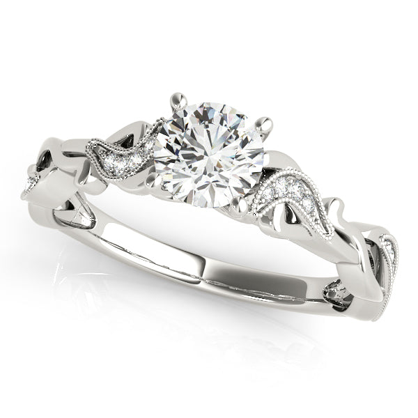 Elegant Twisted Shank Engagement Ring with 3/4 Carat Total Diamond Weight