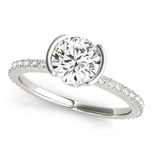 Elegant Semi-Mount Engagement Ring with 1.3 Carat Total Diamond Weight, SI1-SI2 G-H Quality