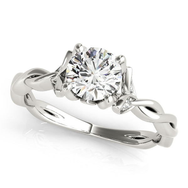 Twisted Shank Engagement Ring Semi-Mount with 7/8 Carat Total Diamond Weight