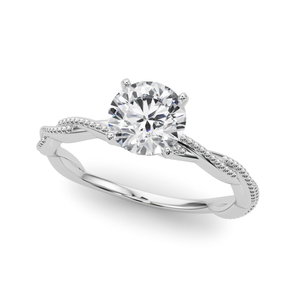 Elegant Polished Twisted Band Engagement Ring in Classic Design