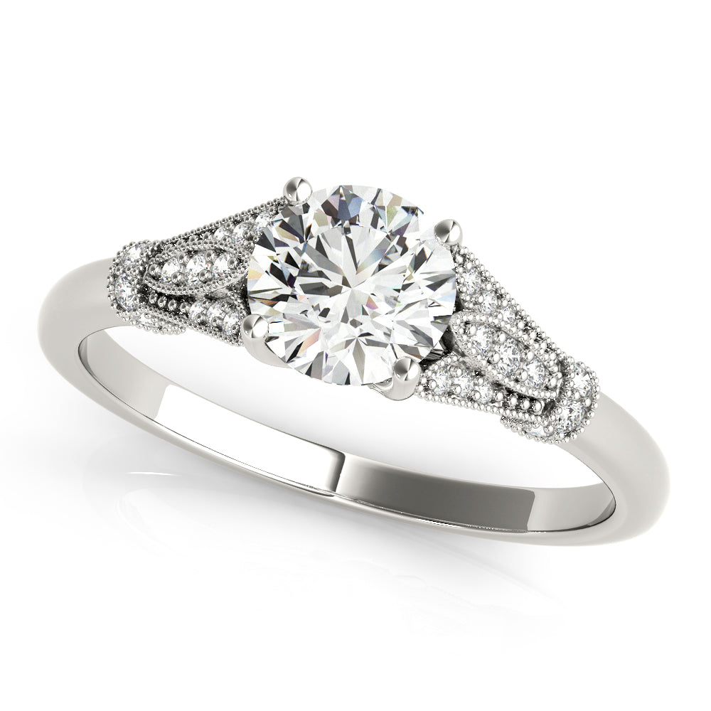 Elegant 1.5 Carat Total Weight Diamond Engagement Ring Semi-Mount with 1/10 Carat Accents