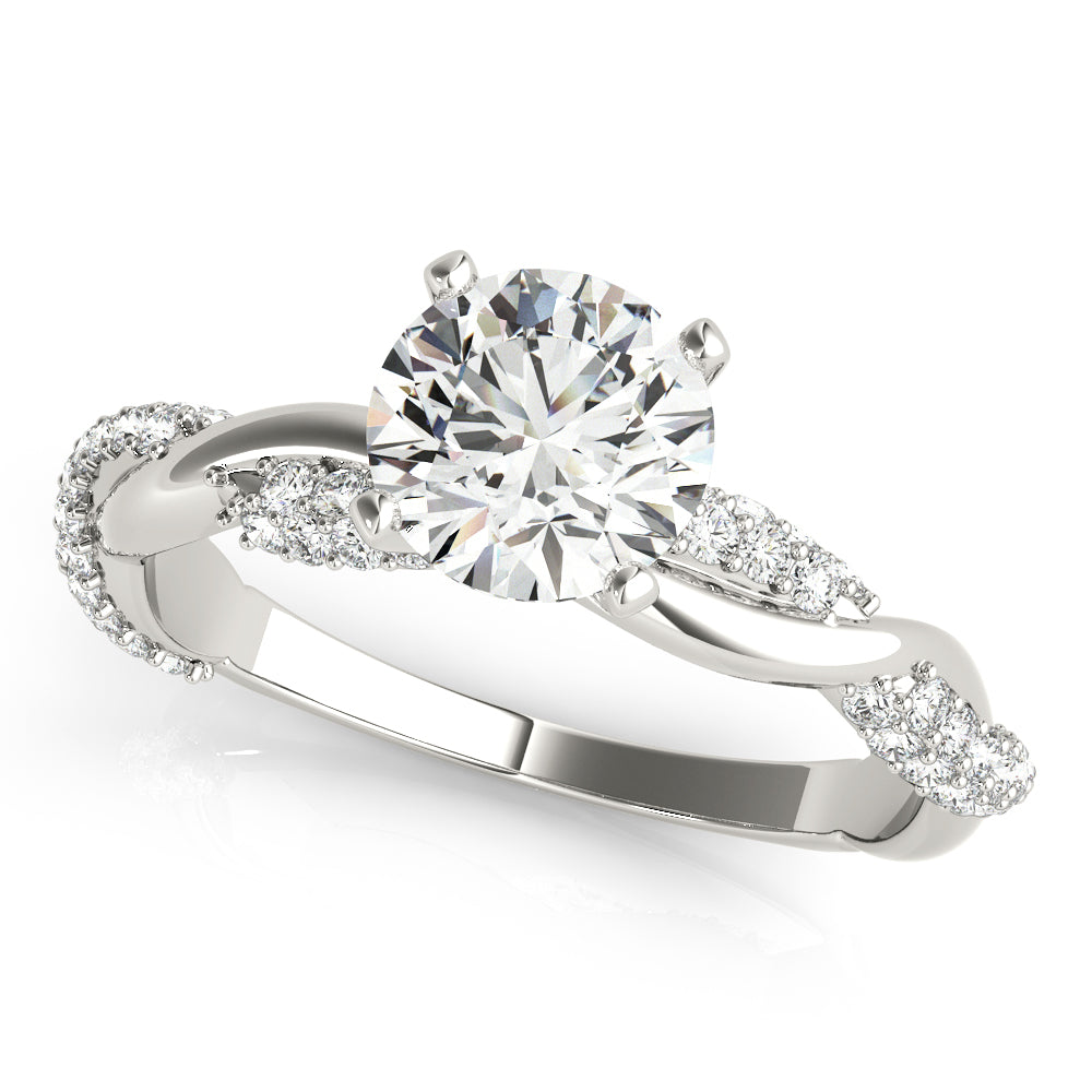 Twisted Diamond Semi-Mount Engagement Ring with 0.396 Carat Total Weight