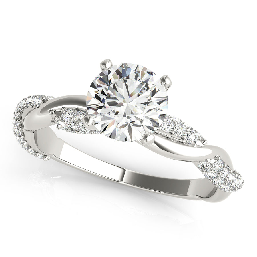 Twisted Diamond Semi-Mount Engagement Ring with 0.396 Carat Total Weight