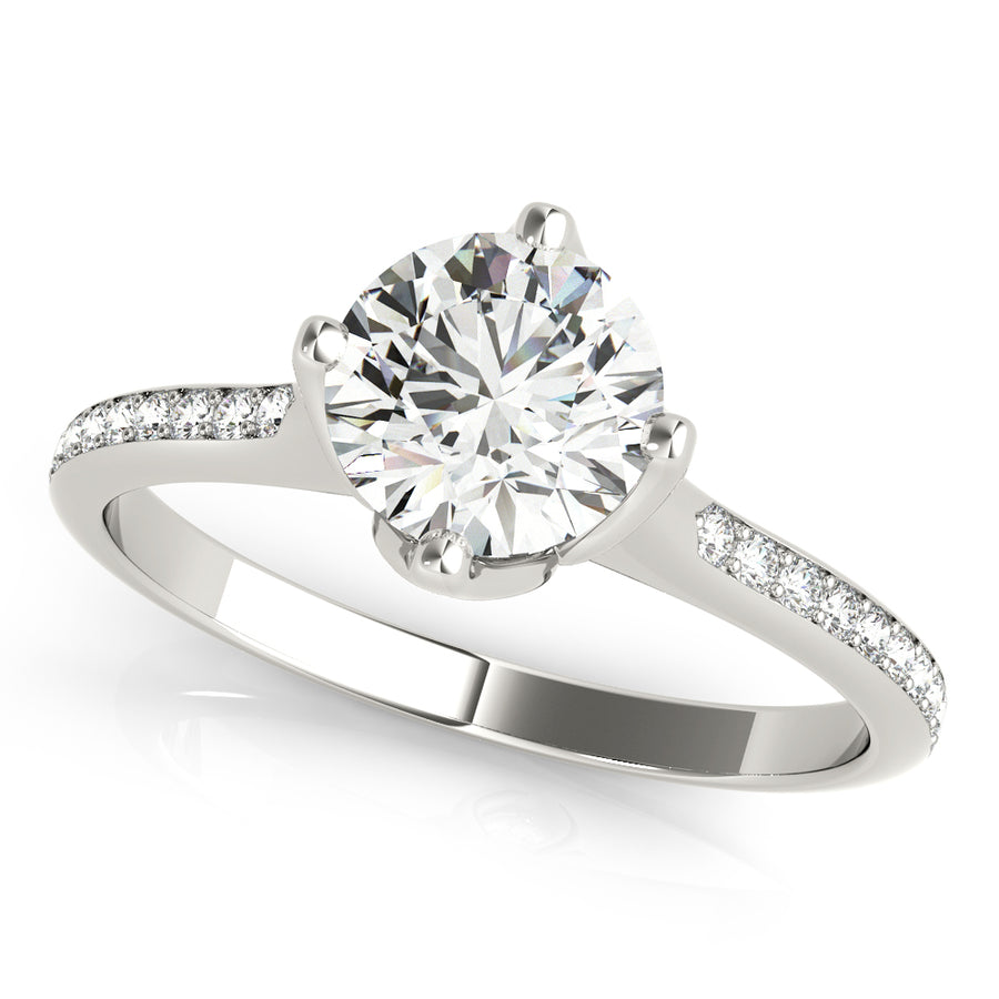 Elegant Semi-Mount Engagement Ring with 2.12 Carat Total Diamond Weight, SI1-SI2 Clarity, G-H Color