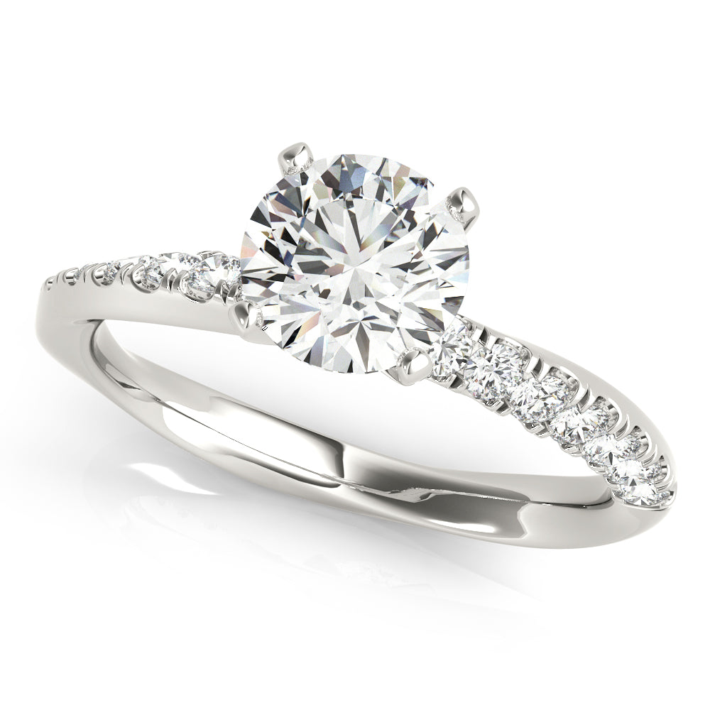 Split Prong Engagement Ring Semi-Mount with 0.28 Carat Total Diamond Weight, SI1-SI2 G-H Quality