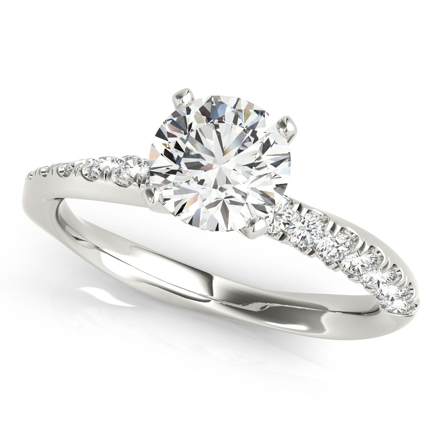 Split Prong Engagement Ring Semi-Mount with 3/8 Carat Total Diamond Weight, SI1-SI2 G-H Quality