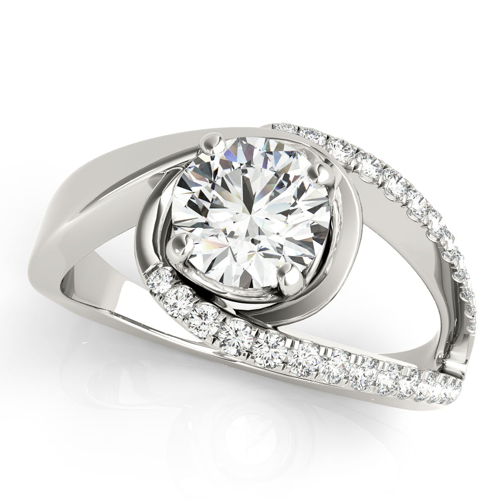 Elegant Bypass Engagement Ring with 1.25 Carat Total Diamond Weight in Semi-Mount Setting