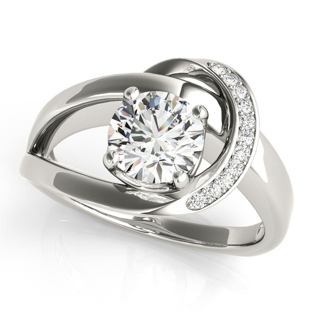 Bypass Engagement Ring Semi-Mount with 1 Carat Total Diamond Weight in G-H Color