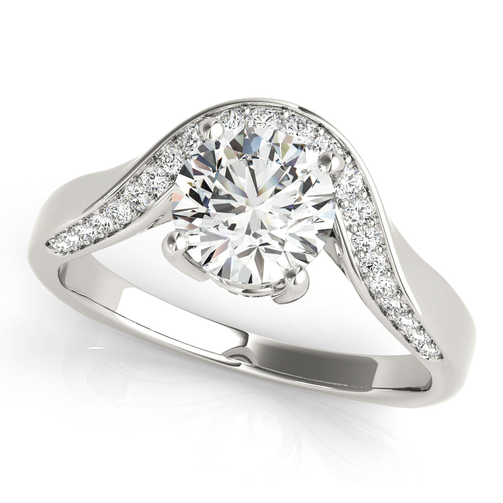 Elegant Diamond Semi-Mount Engagement Ring with 1.16 Carat Total Weight in G-H Color