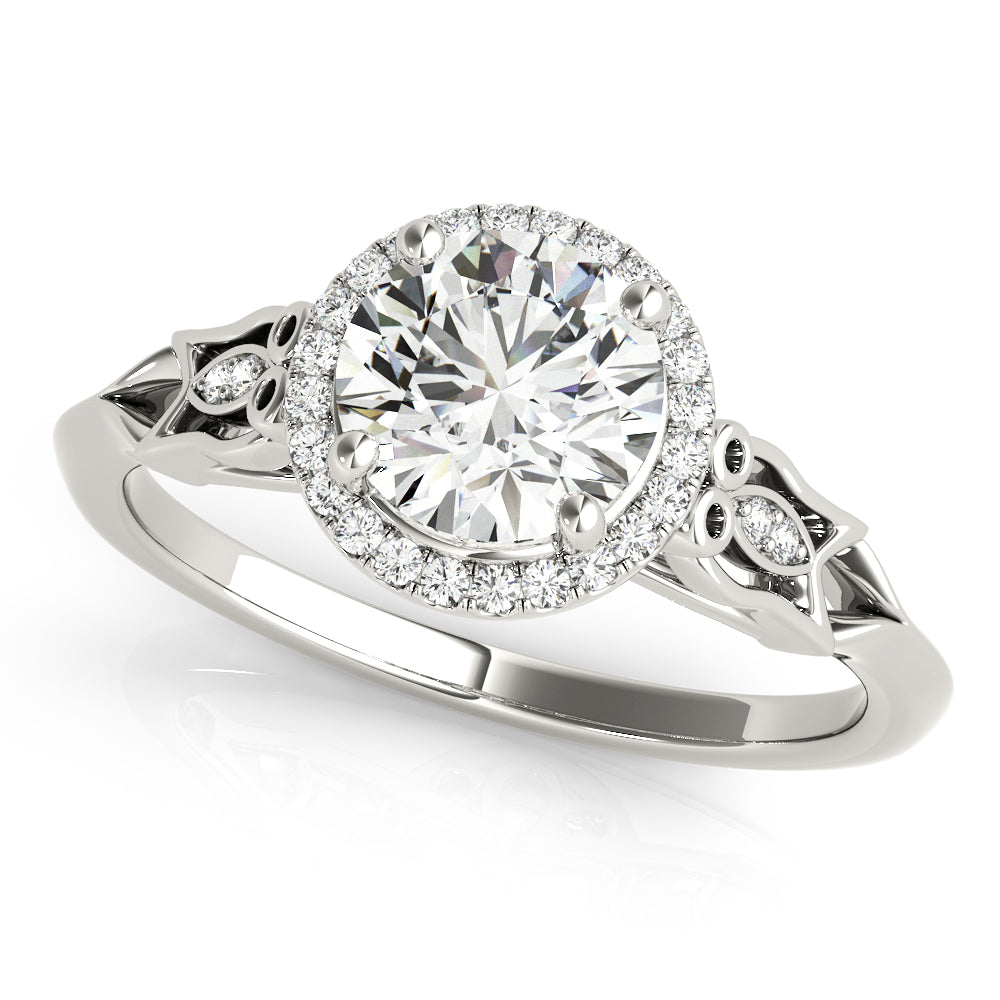 Elegant Semi-Mount Engagement Ring with 0.58 Carat Total Diamond Weight, SI1-SI2 Clarity, G-H Color
