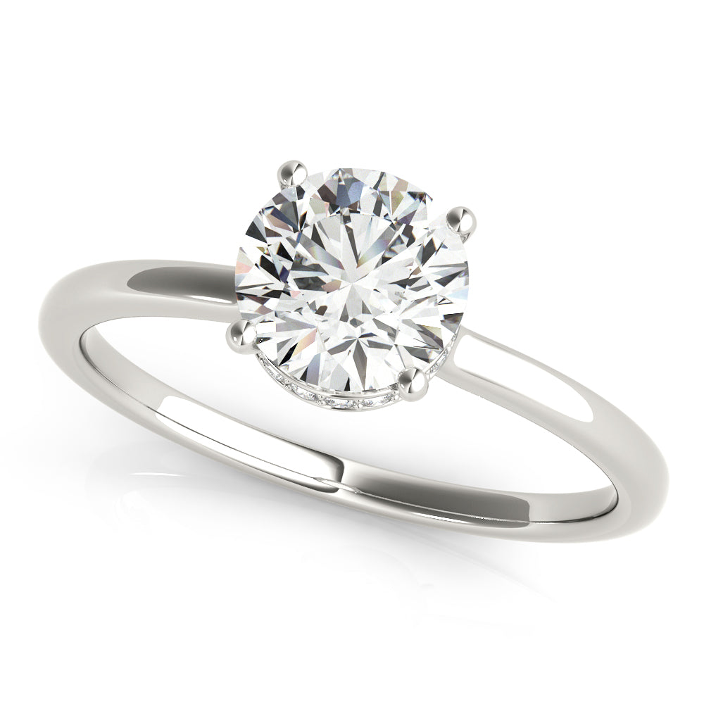 Elegant Round Diamond Engagement Ring Semi-Mount with 1 1/3 Carat Total Weight