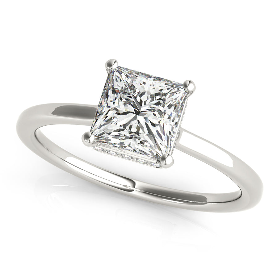 Princess Cut Diamond Engagement Ring Semi-Mount with 2.11 Carat Total Weight, SI1-SI2 G-H Quality