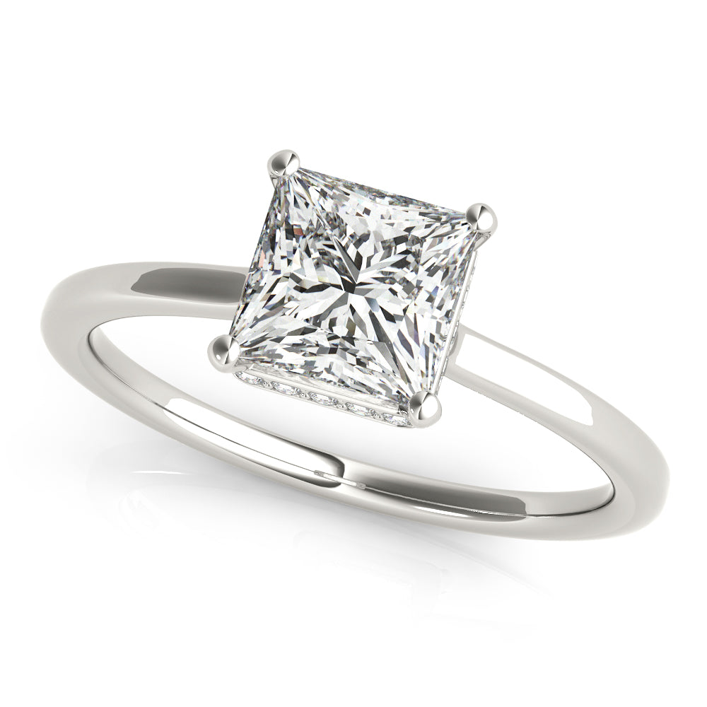 Princess Cut Diamond Semi-Mount Engagement Ring with 1.5 Carat Total Weight