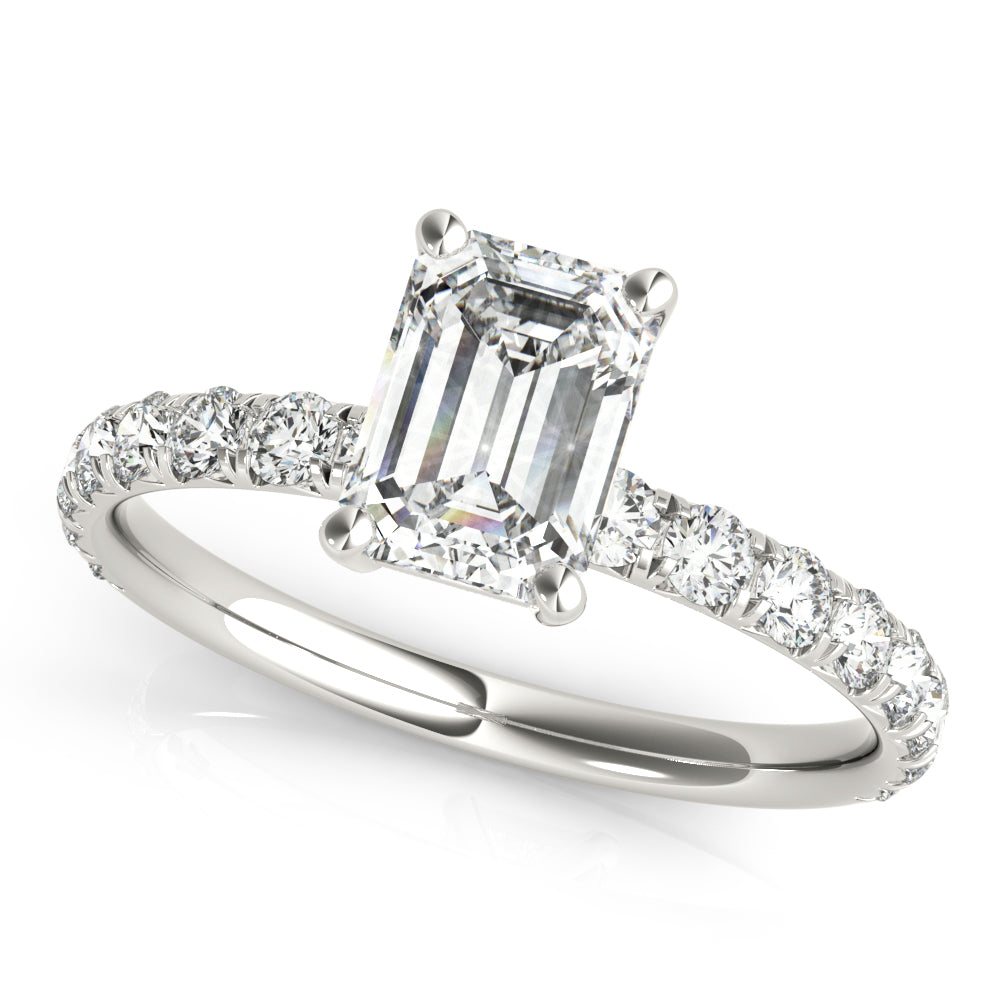 Elegant Single Row Diamond Engagement Ring Semi-Mount, 1/2 Carat Total Weight, SI1-SI2 G-H Quality