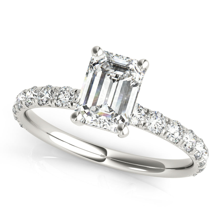 Elegant Single Row Diamond Engagement Ring Semi-Mount, 1/2 Carat Total Weight, SI1-SI2 G-H Quality