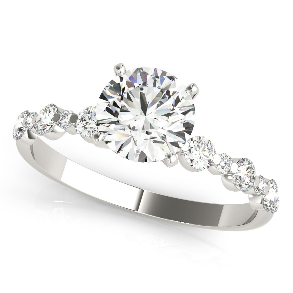 Elegant Semi-Mount Engagement Ring with 0.37 Carat Total Diamond Weight in G-H SI1-SI2 Quality