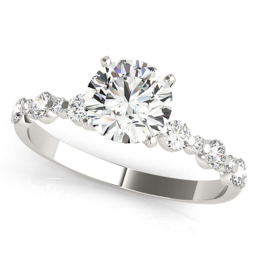 Elegant Semi-Mount Engagement Ring with 0.37 Carat Total Diamond Weight in G-H SI1-SI2 Quality