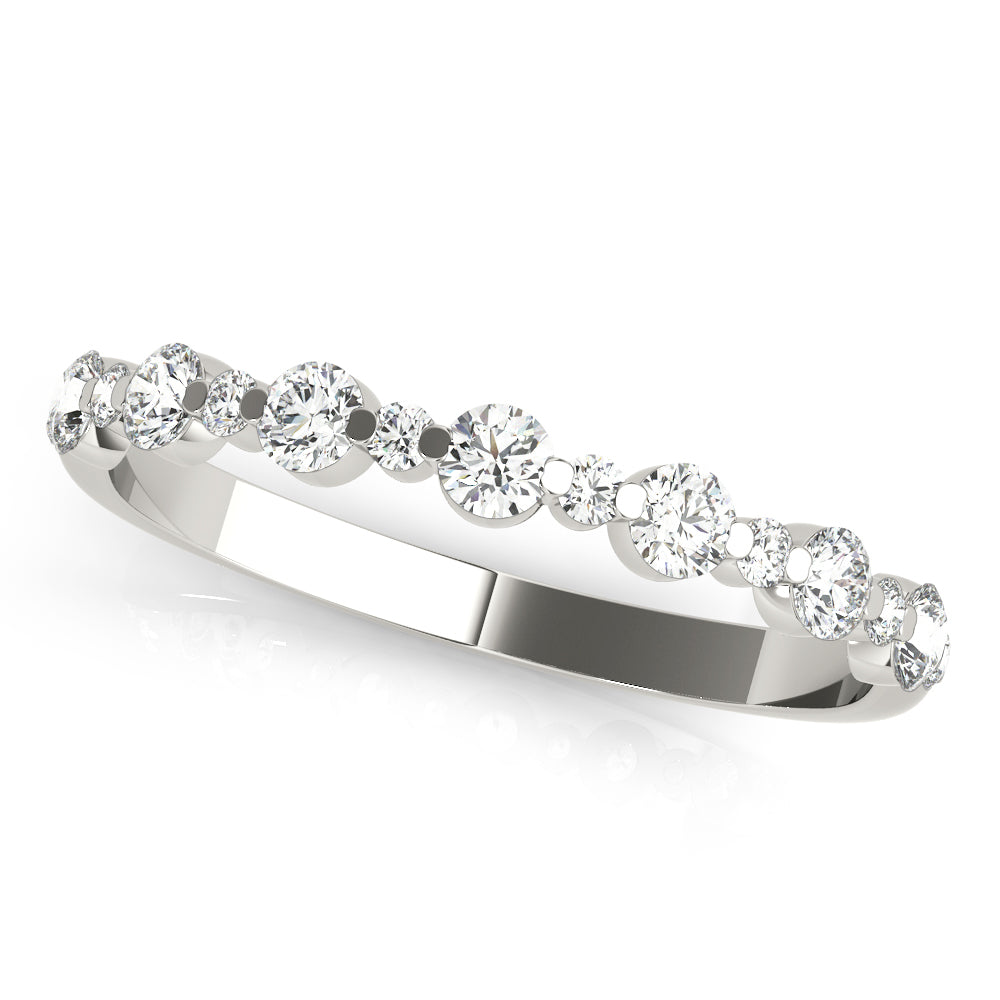 Classic Wedding Band Ring with 0.415 Carat Total Diamond Weight, SI1-SI2 G-H Quality