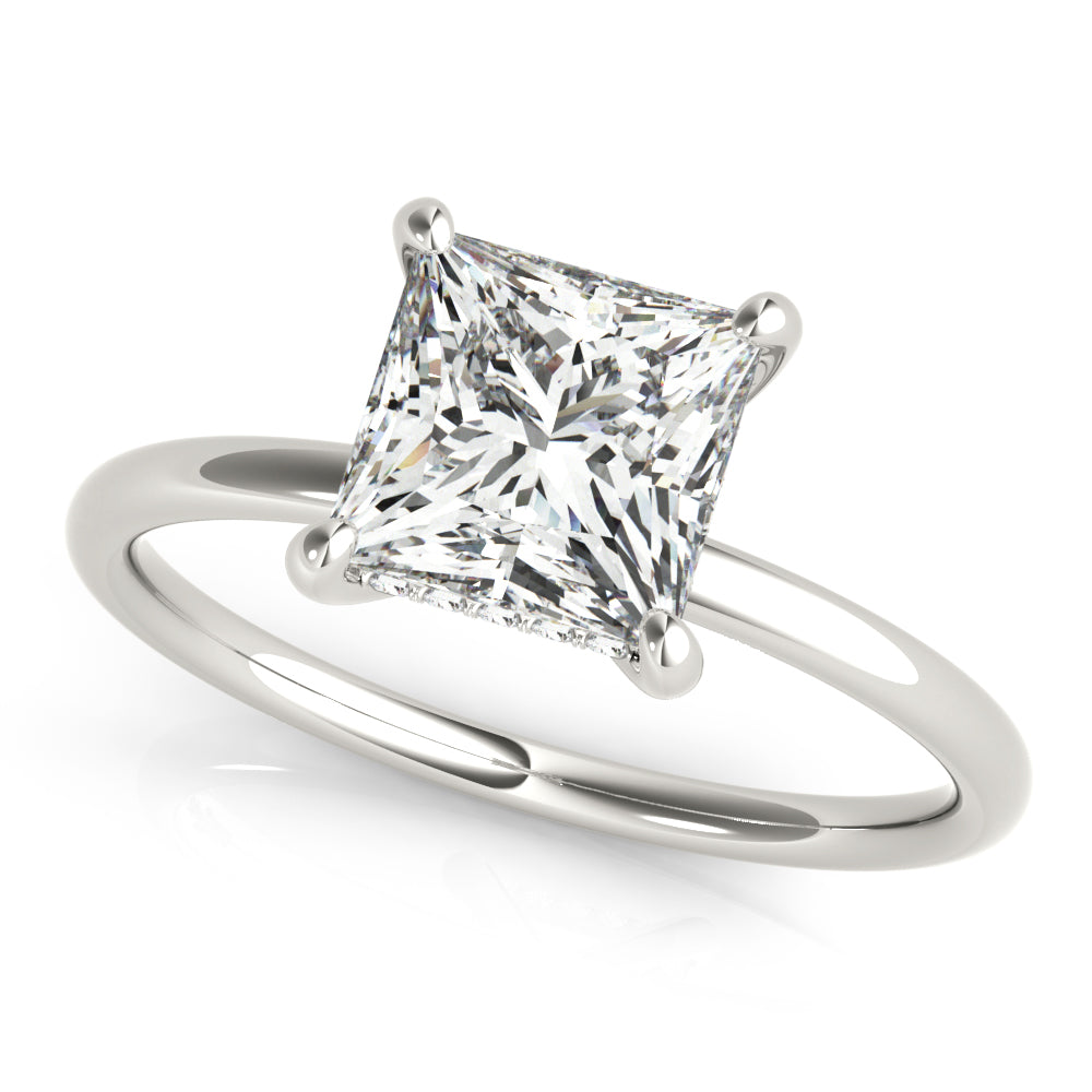 Princess Cut Diamond Engagement Ring Semi-Mount with 2.58 Carat Total Weight, SI1-SI2 G-H Quality