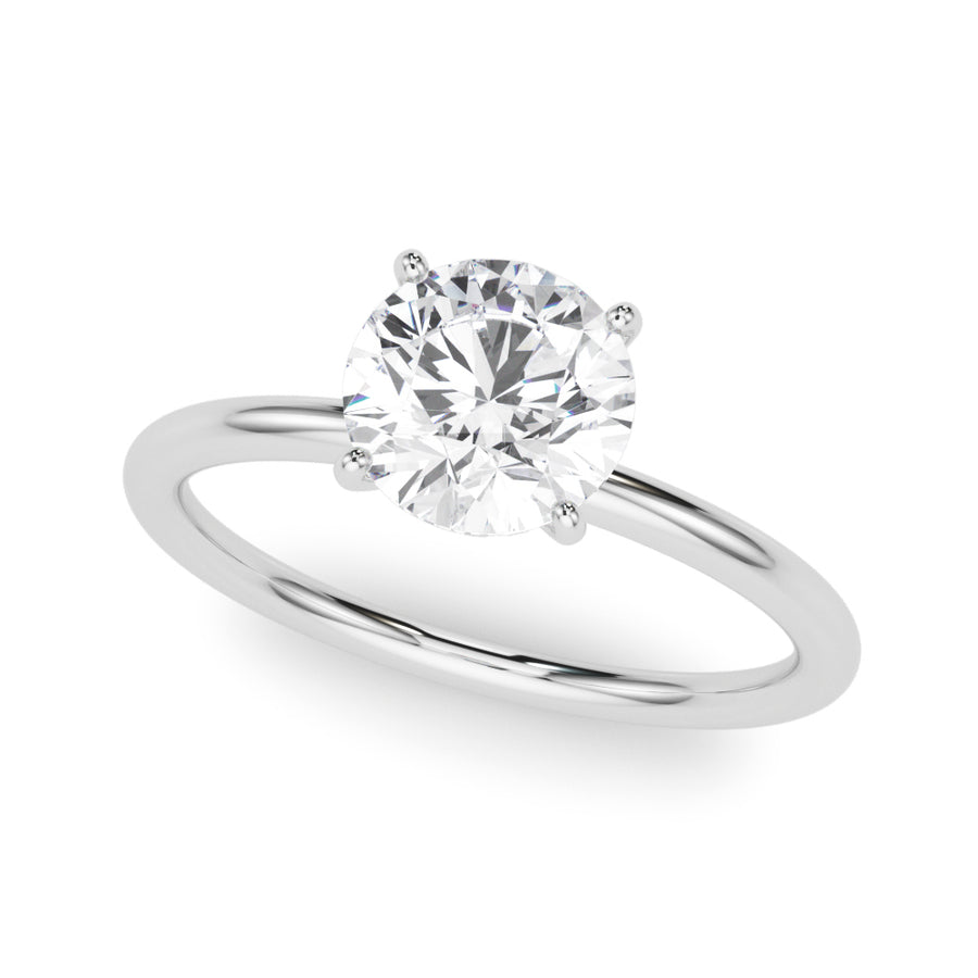 Elegant Round Semi-Mount Engagement Ring with 1 1/4 Carat Total Diamond Weight, SI1-SI2 G-H Quality