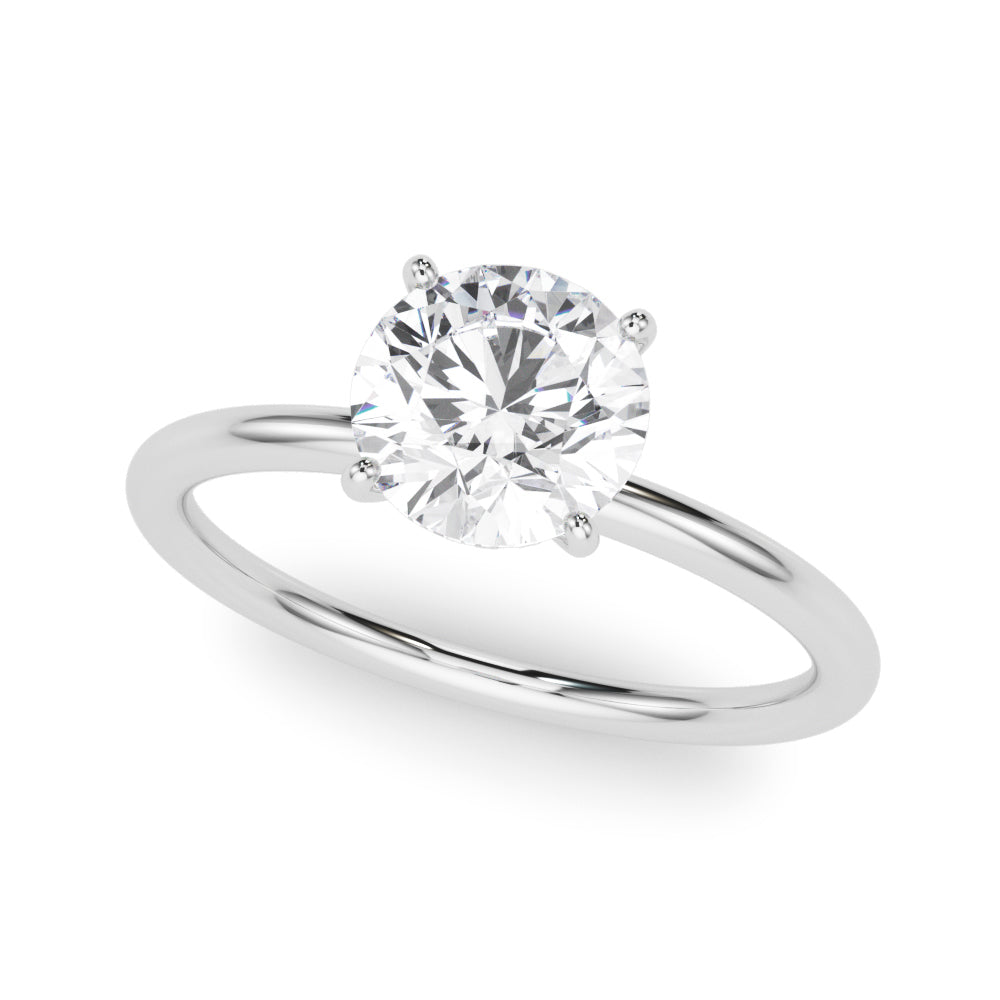 Elegant Round Semi-Mount Engagement Ring with 2.5 Carat Total Diamond Weight, SI1-SI2 G-H Quality