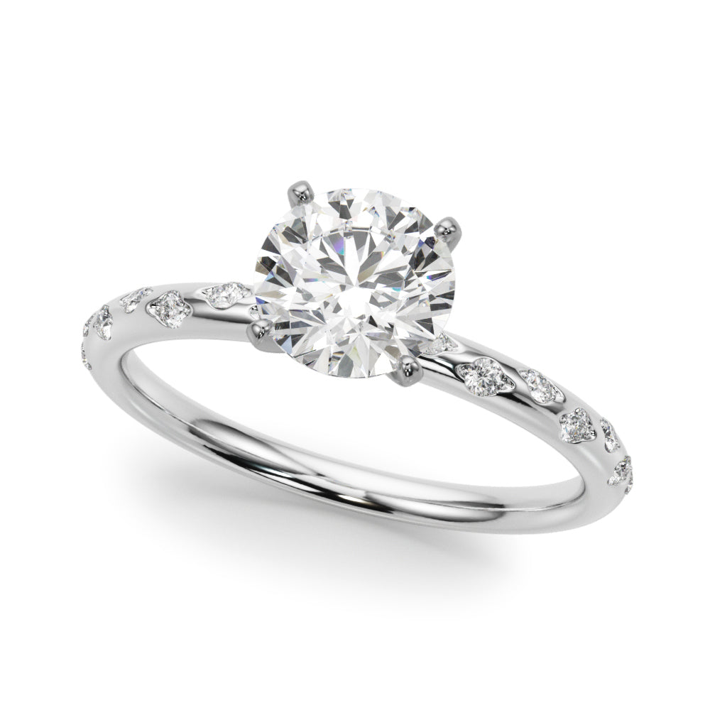Semi-Mount Diamond Engagement Ring with 0.07 Carat Total Weight, SI1-SI2 G-H Quality