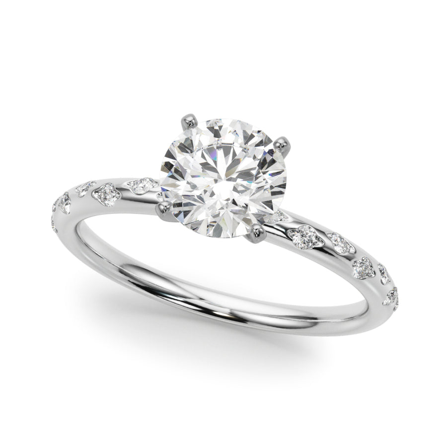 Semi-Mount Diamond Engagement Ring with 0.07 Carat Total Weight, SI1-SI2 G-H Quality