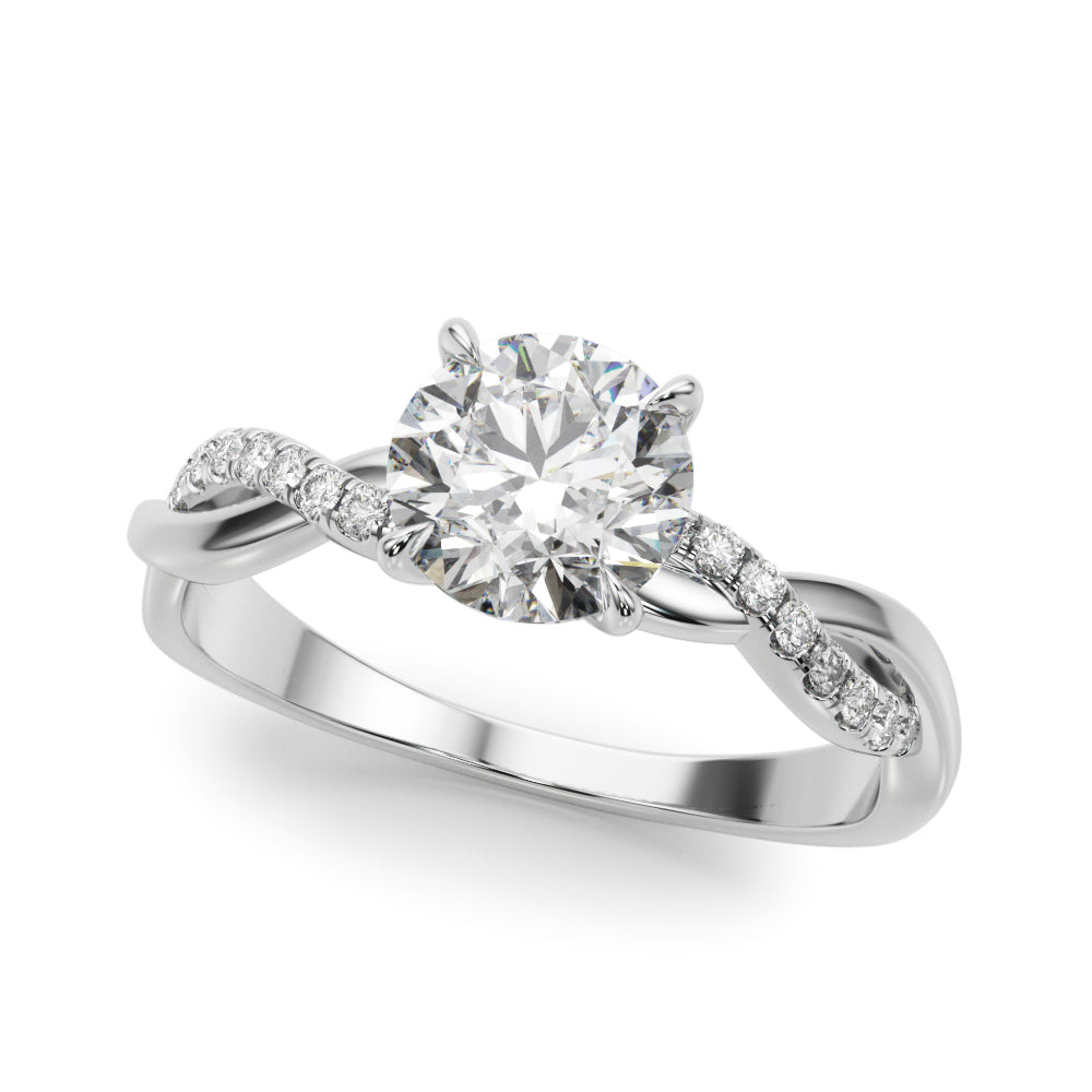 Elegant Diamond Semi-Mount Engagement Ring with 0.426 Carat Total Weight, SI1-SI2 G-H Quality