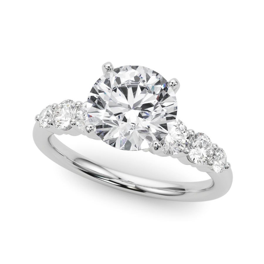 Elegant Single Row Diamond Ring Semi-Mount with 2.12 Carat Total Weight, SI1-SI2 G-H Quality