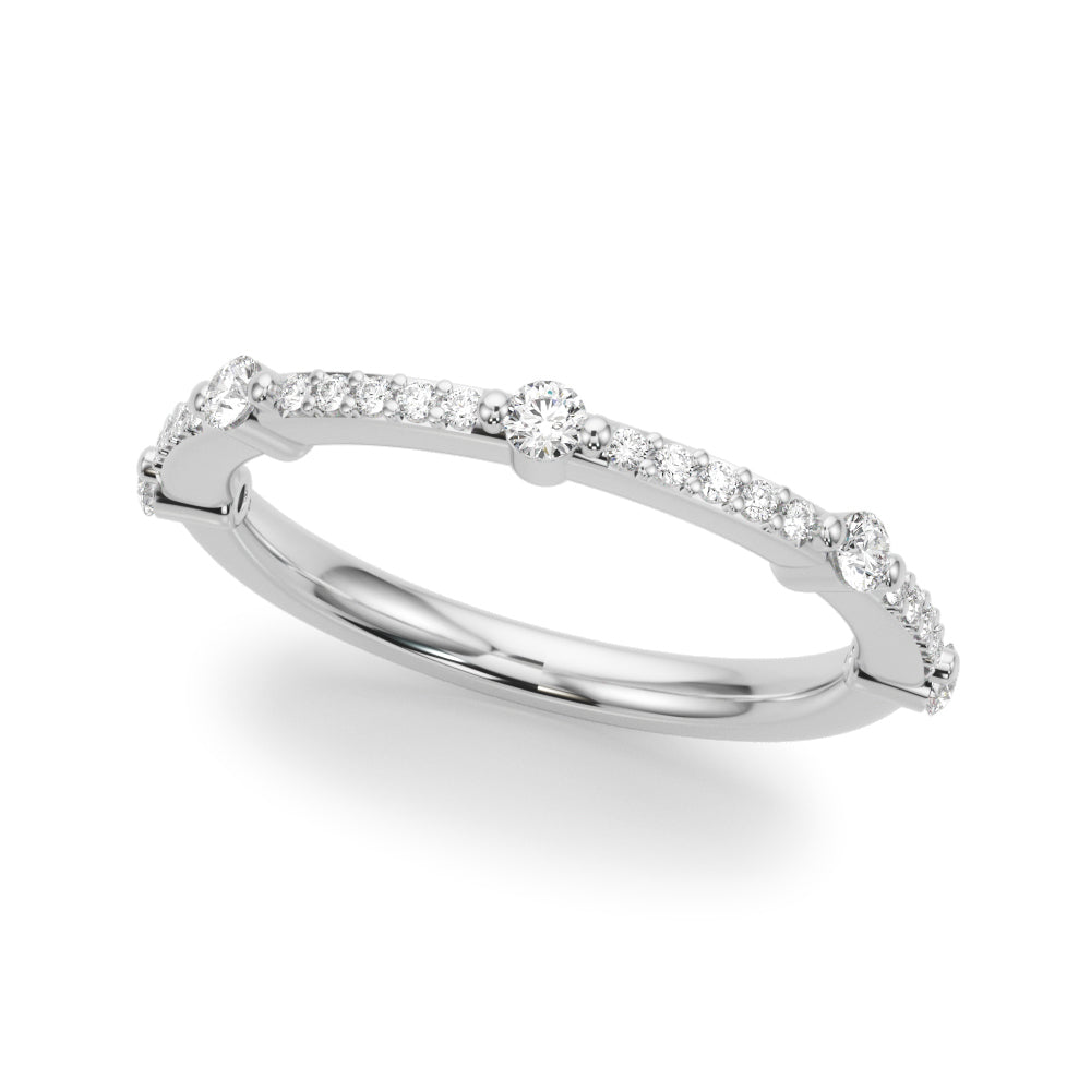 Classic Wedding Band Ring with 1/4 Carat Total Weight Diamonds in G-H Color and SI1-SI2 Clarity