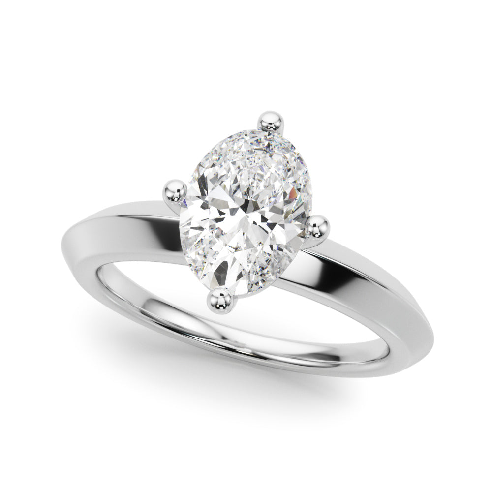 Knife Edge Solitaire Engagement Ring with 2 Carat Total Diamond Weight, SI1-SI2 G-H Quality
