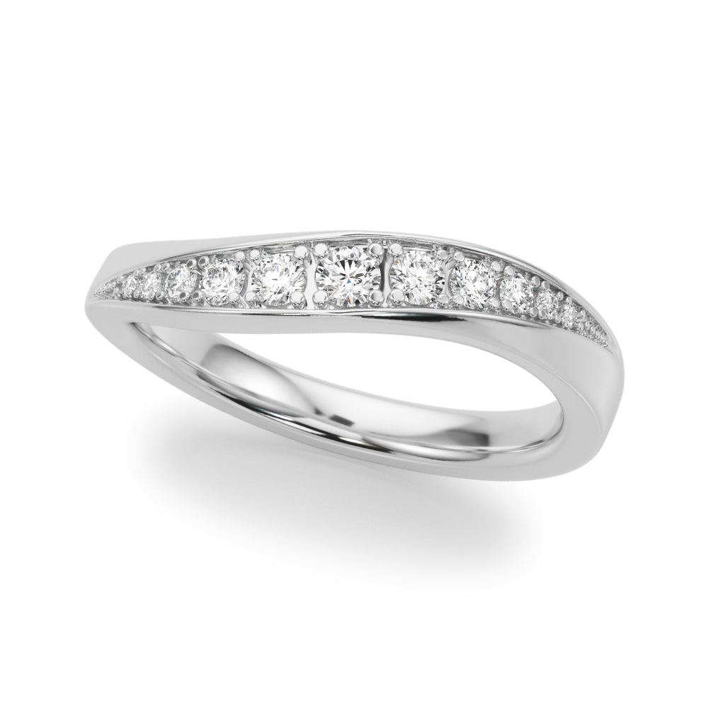 Classic Wedding Band Ring with 1/4 Carat Total Weight Diamond Accents in G-H Color and SI1-SI2 Cl...