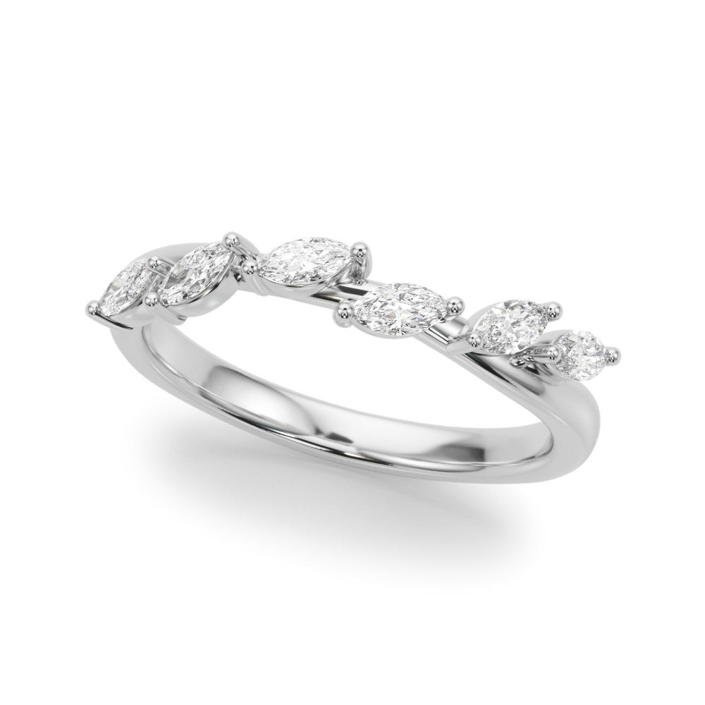 Classic Wedding Band Ring with 0.42 Carat Total Diamond Weight in G-H Color and SI1-SI2 Clarity