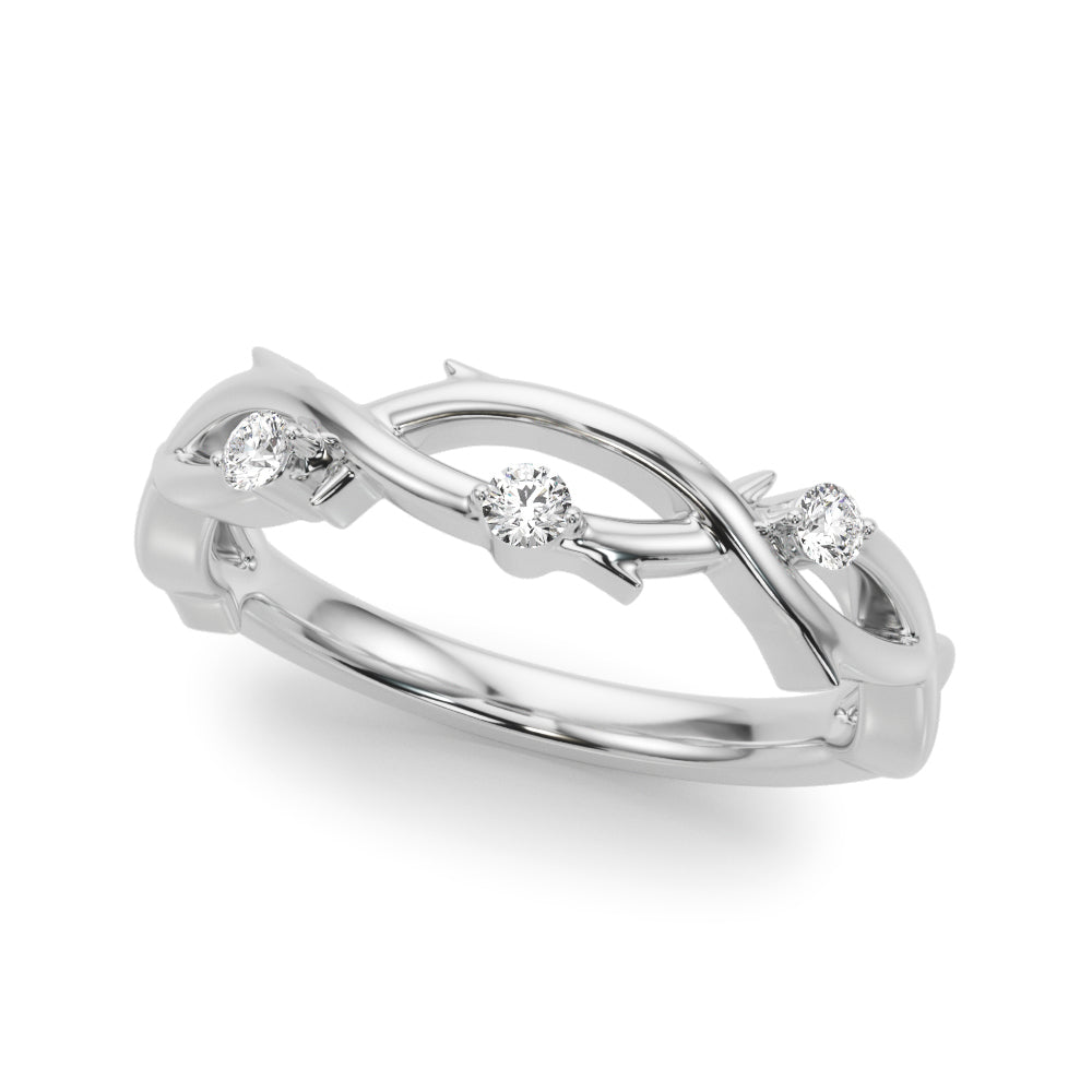 Twisted Shank Diamond Ring with 0.09 Carat Total Weight SI1-SI2 G-H Diamonds