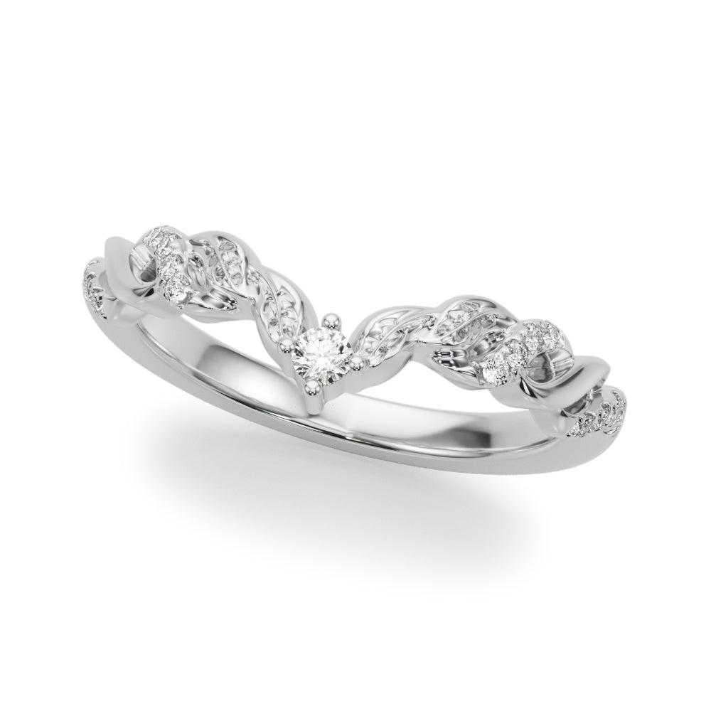 Classic Wedding Band Ring with 1/8 Carat Total Weight Diamond Accents in G-H Color, SI1-SI2 Clarity