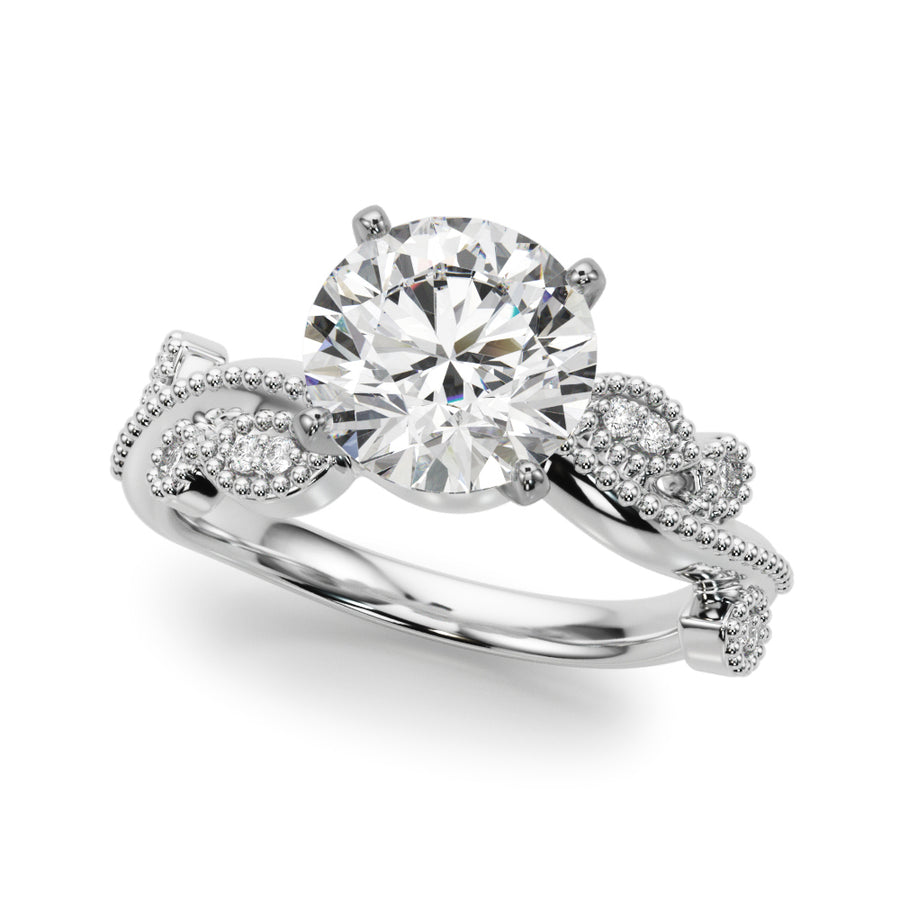 Elegant Diamond Accent Engagement Ring with 0.068 Carat Total Weight, SI1-SI2 G-H Quality