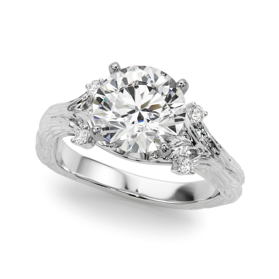 Elegant Diamond Accent Engagement Ring with 0.06 Carat Total Weight in G-H Color