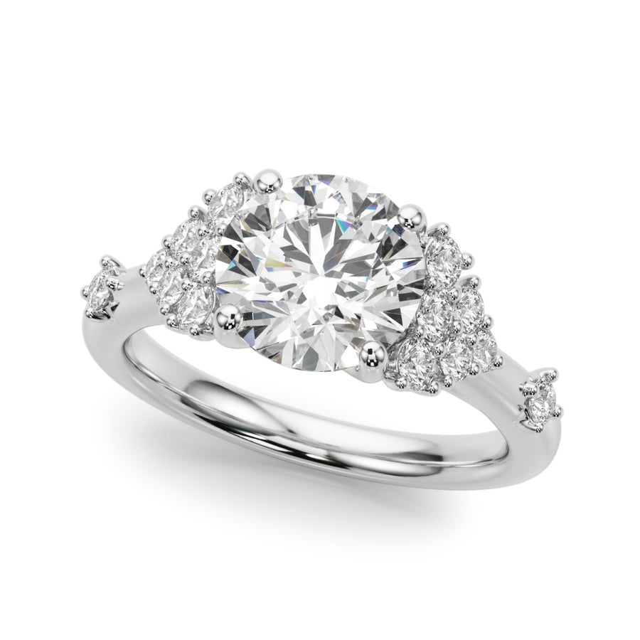 Elegant Oval Diamond Engagement Ring with 1/6 Carat Total Weight in G-H SI1-SI2 Quality