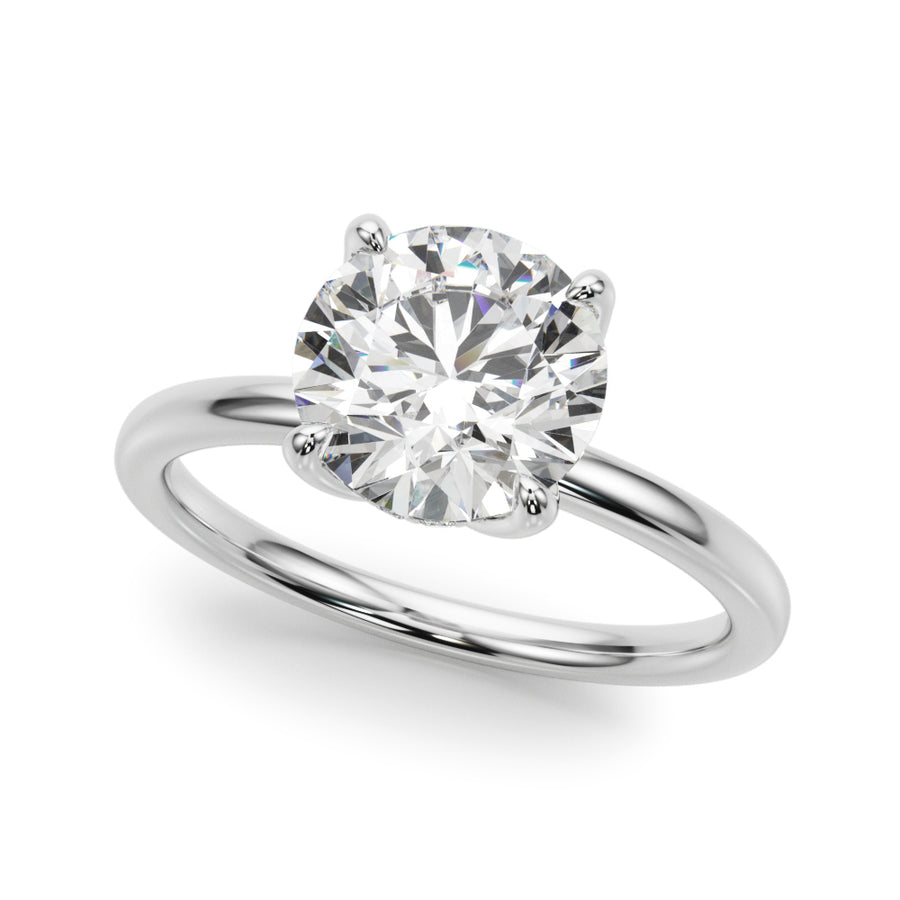 Hidden Halo Oval Engagement Ring with 0.81 Carat Total Diamond Weight, SI1-SI2 G-H Quality