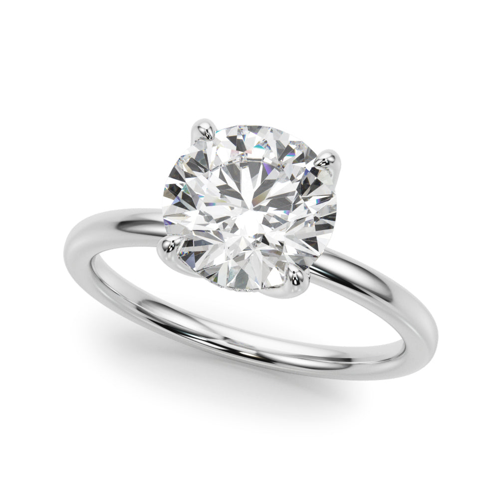 Hidden Halo Oval Diamond Engagement Ring with 1 Carat Total Weight, SI1-SI2 G-H Diamonds