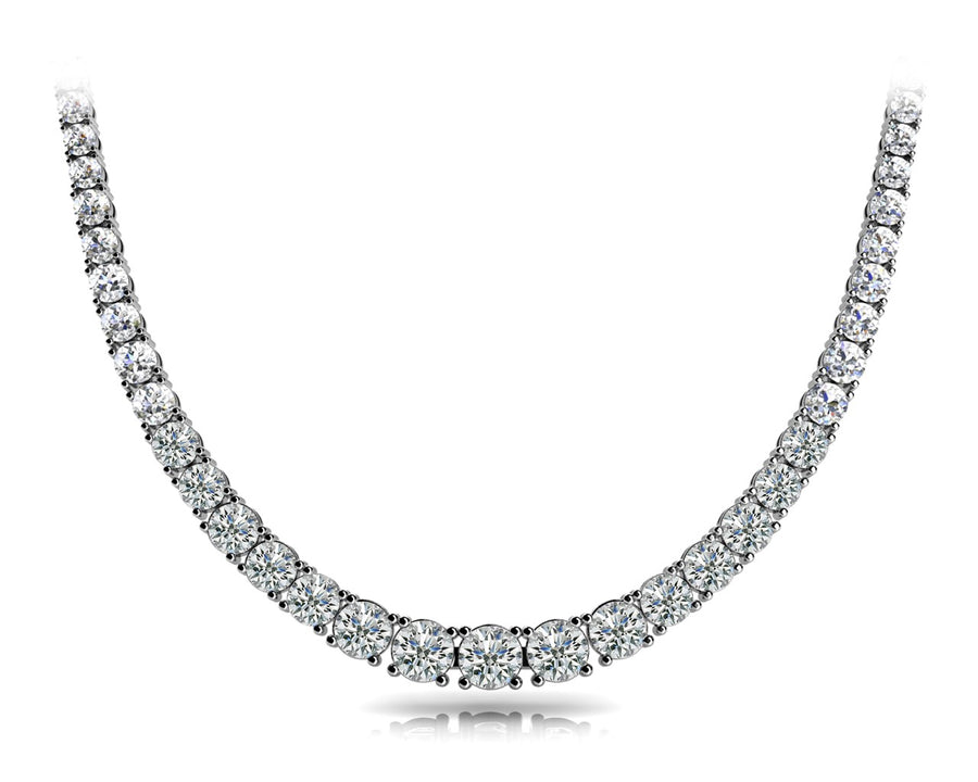 Graduated Diamond Basket Ring with 11.37 Carats Total Weight, SI1-SI2 G-H Quality
